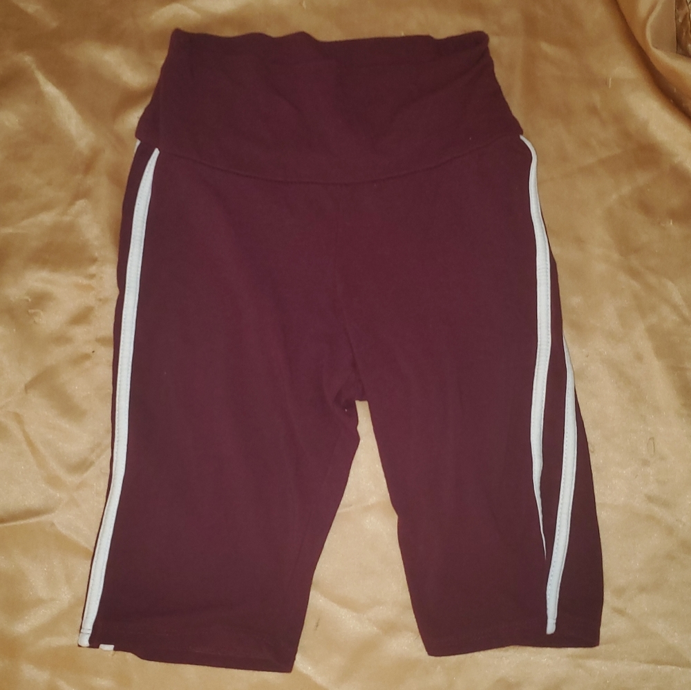 Burgundy Biker Shorts